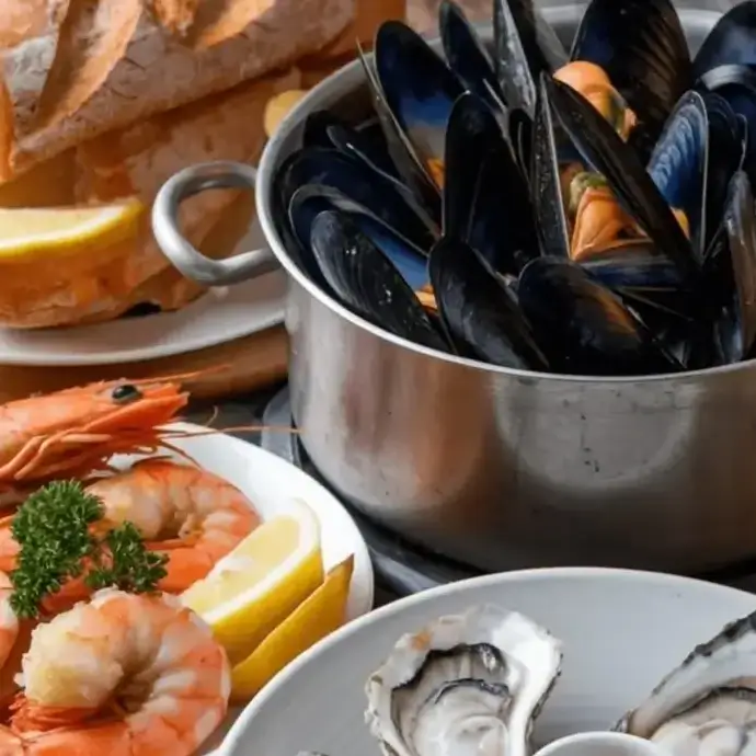 Various shell fish that pose a high allergen risk