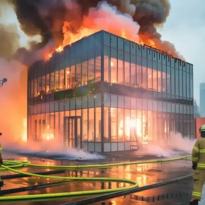 A picture of a burning building highlighting the Importance of Fire Awareness Training