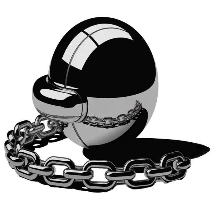 Ball and chain representing modern slavery