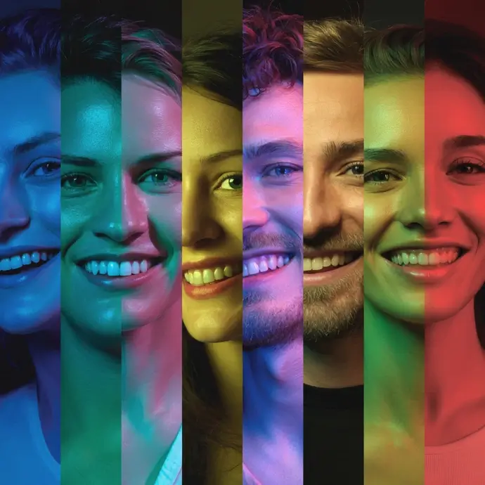 A composite of a diverse range of faces