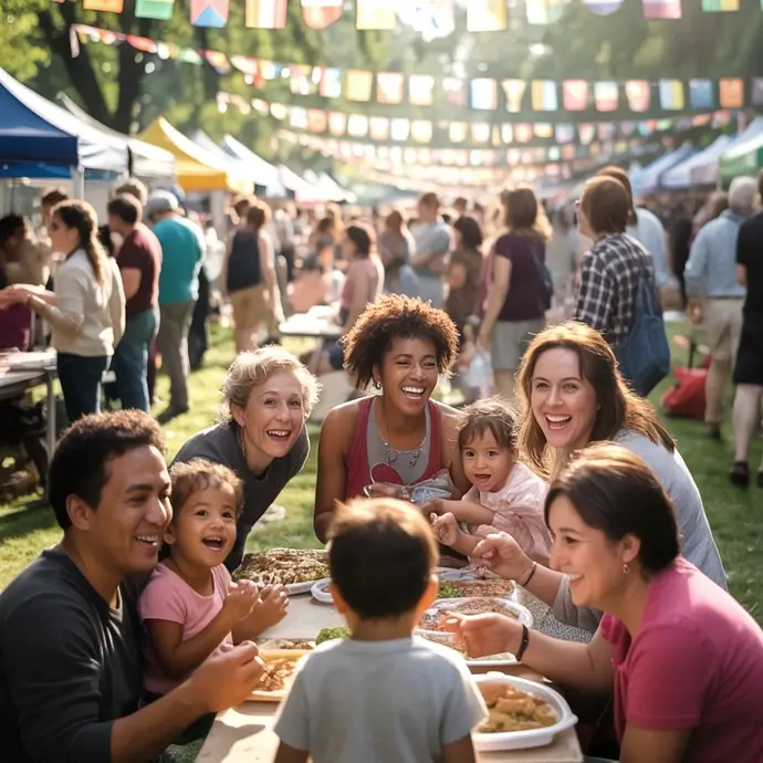 Diverse mix of people at and equality festival