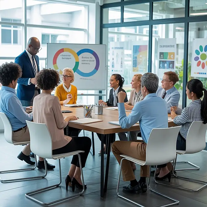 Various people at an equality and diversity training course