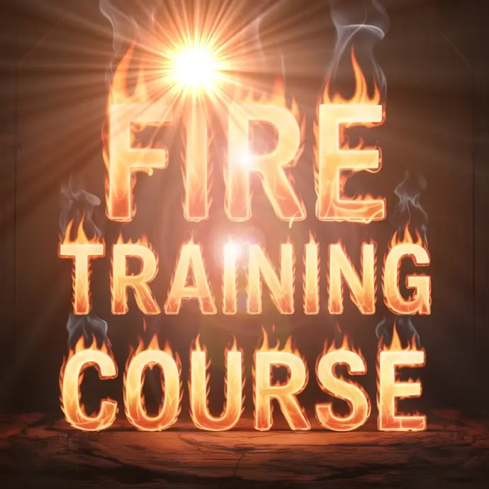 the words Fire Training Course, written in flames to represent Fire Training Courses