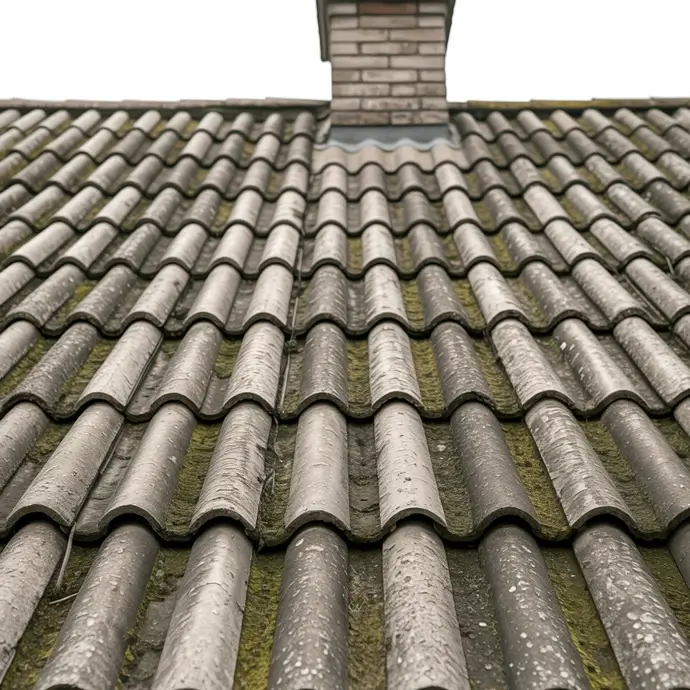 A corrugated asbestos sheet roof shown to promote the importance of taking an asbestos awareness course