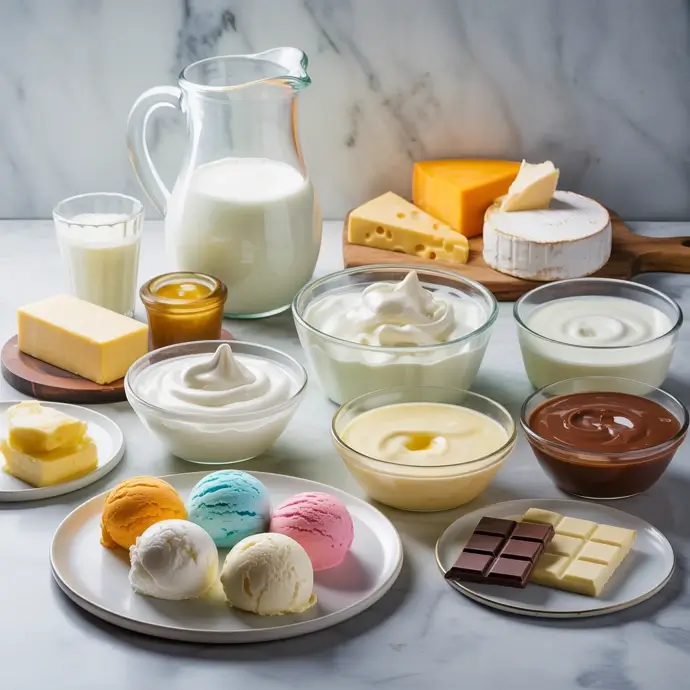 A selection of dairy allergens