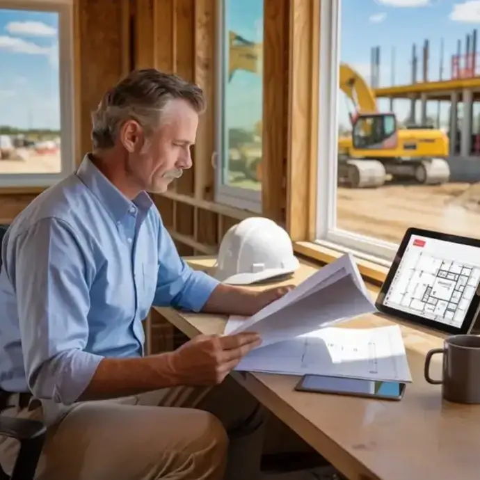 Project manager working on his construction phase plan