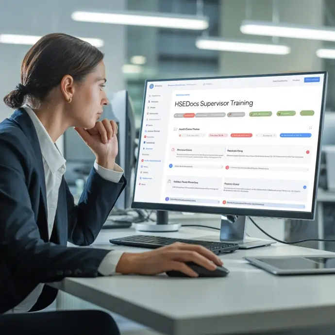 Supervisor taking an online training course