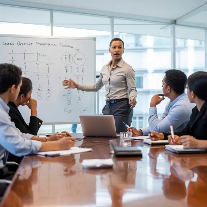 Supervisor hosting a meeting