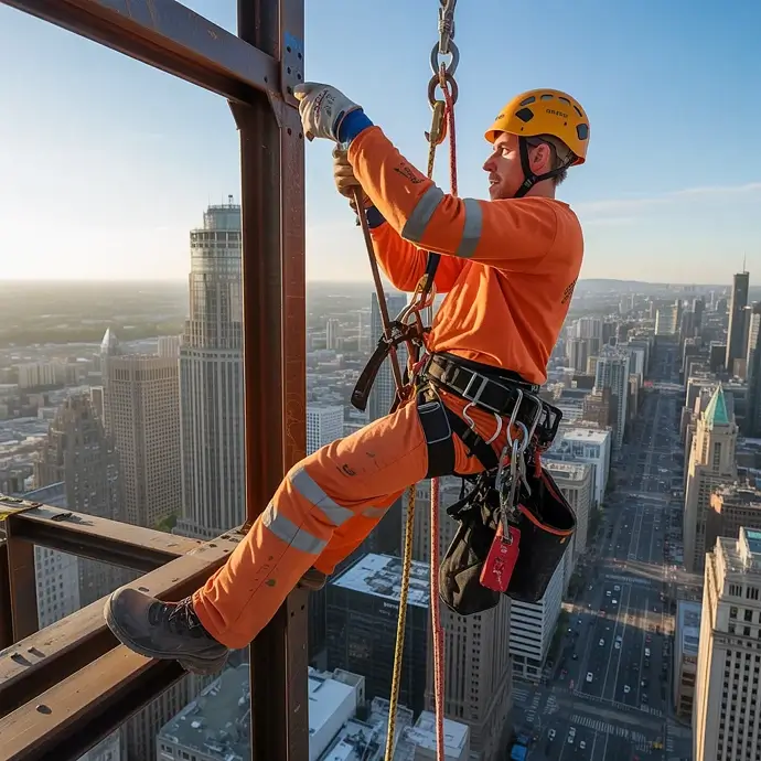 Construction worker at height