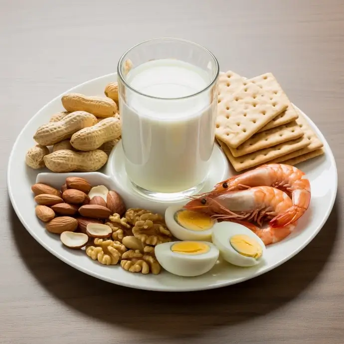 plate of allergen containing foods