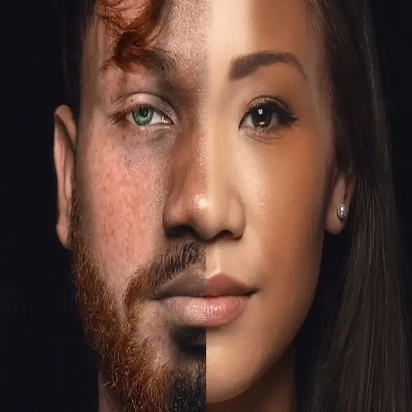 Mixed race face composite