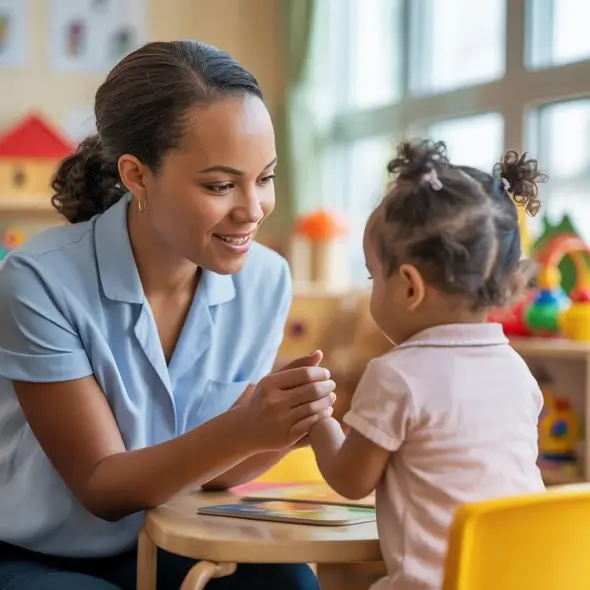 A childminder with a vulnerable child