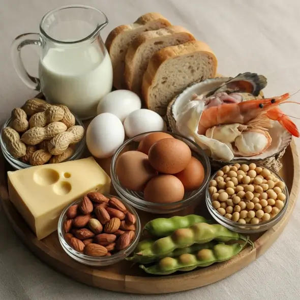 A platter of food allergens