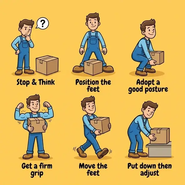 cartoon of safe manual handling