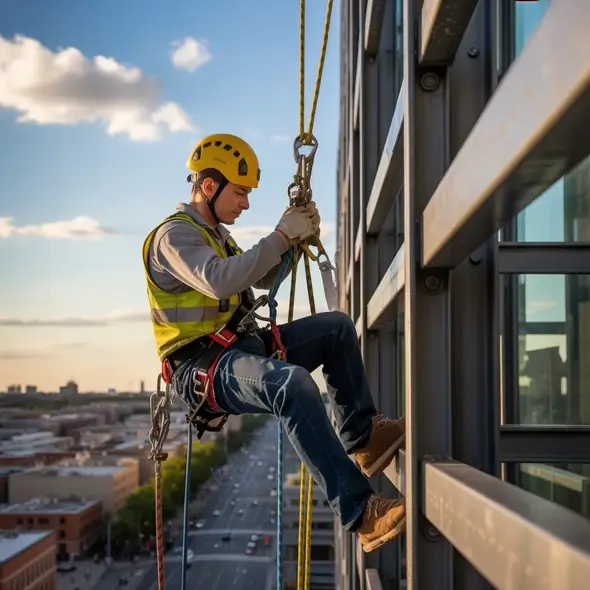 Construction worker at height