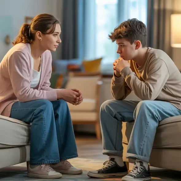Teenage boy disclosing abuse