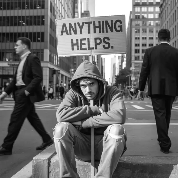Modern slave forced to beg