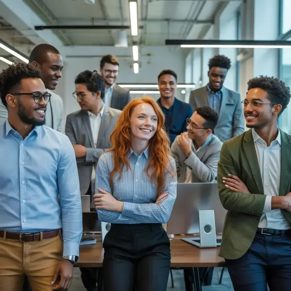 A diverse group of workers