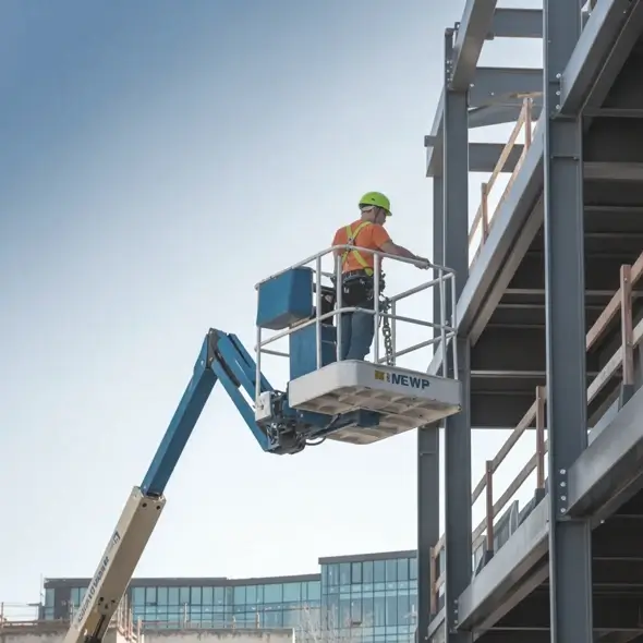 Worker on a MEWP
