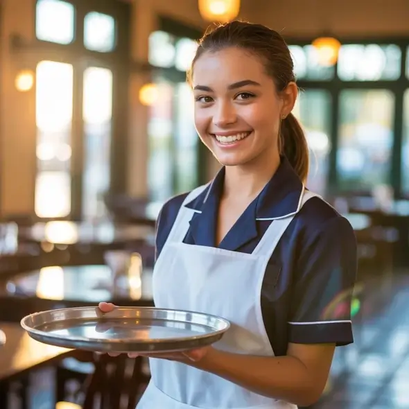 Happy waitress