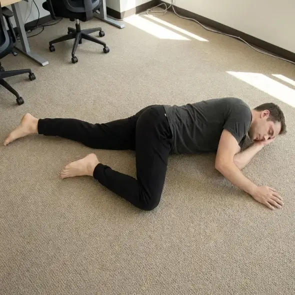 a person in the recovery position
