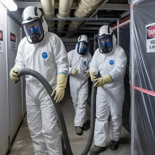 Asbestos removal team
