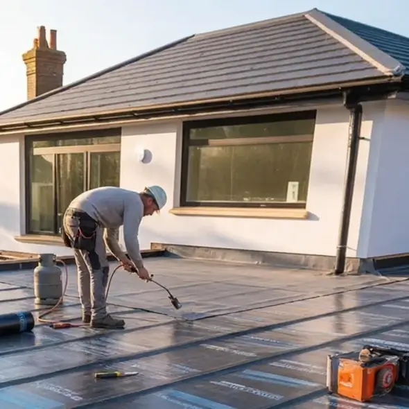 installing a flat roof on a home extension
