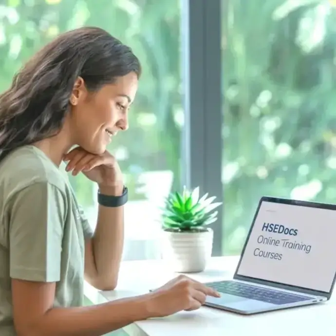 Student studying one of HSEDocs online training courses