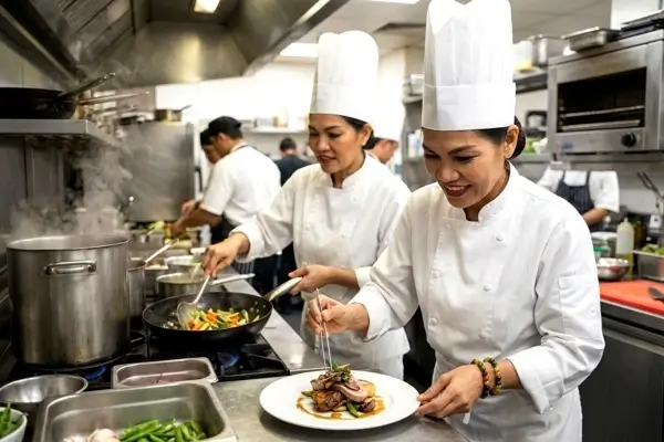 Chefs in kitchen