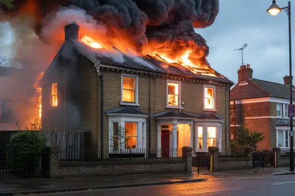 House fire on a UK street